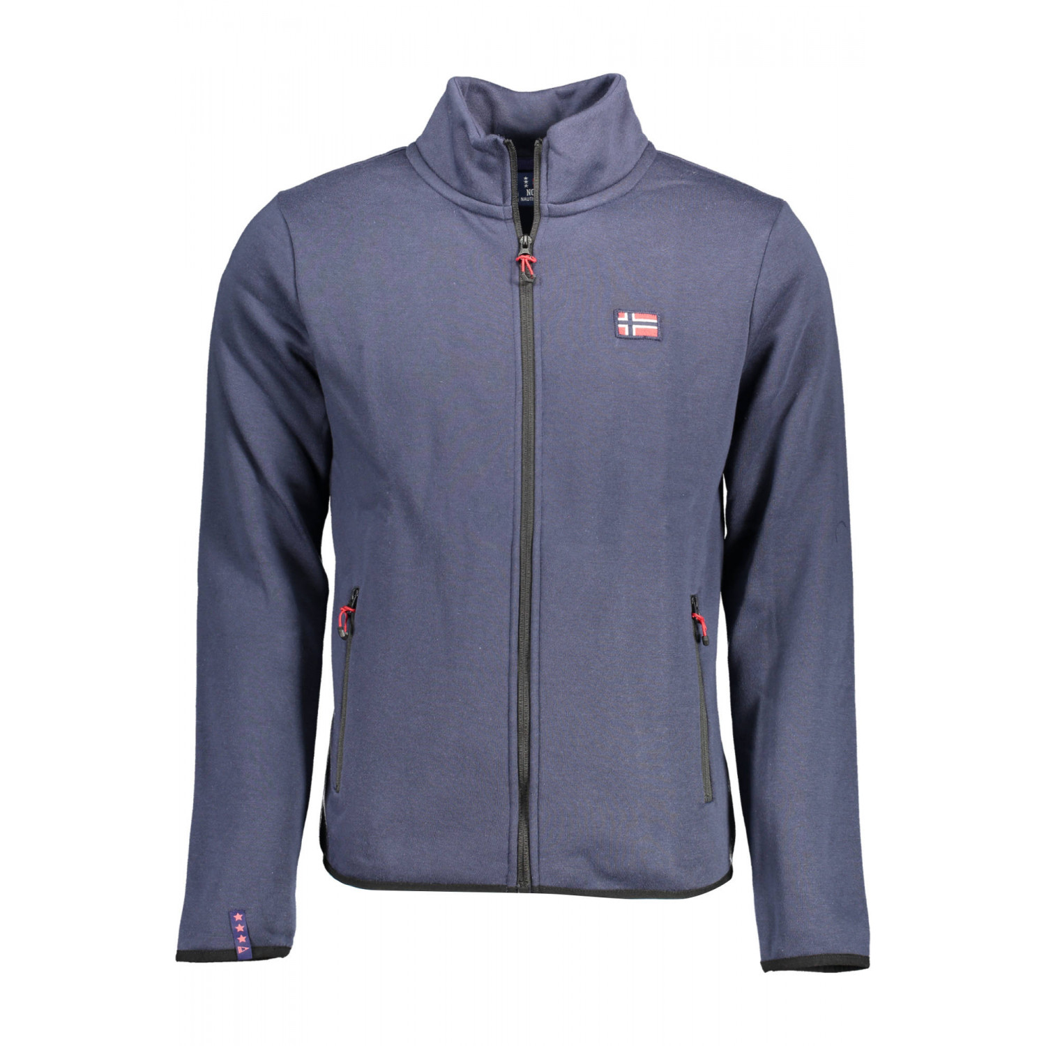 Norway 1963 Felpa Uomo Blu con Zip Pile Cappuccio Ricamo Logo